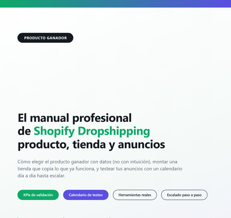 Portada del manual Producto Ganador